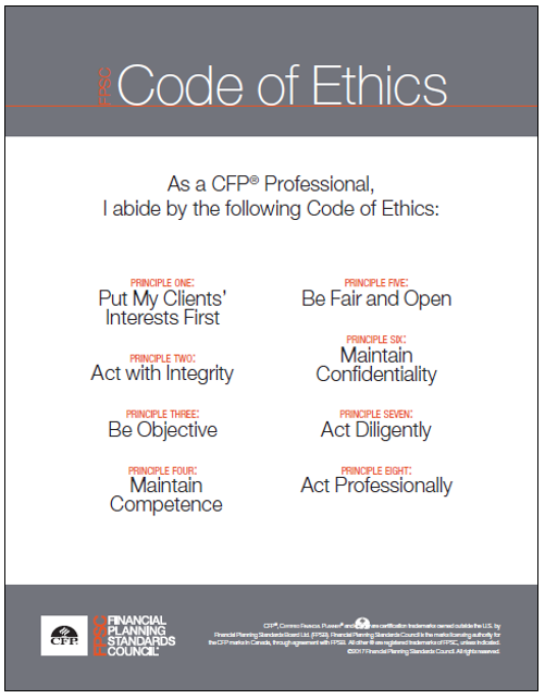I abide by the following Code of Ethics